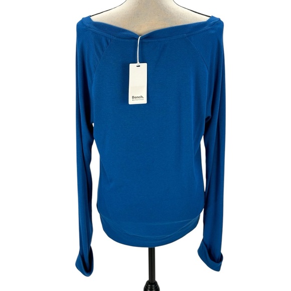Bench Long Sleeve Play Nice Print Lightweight Sweatshirt - Blue Pink -size Small - Picture 3 of 9